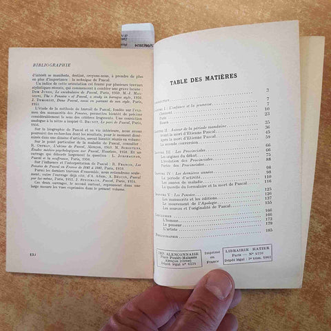 PASCAL connaissance des lettres JEAN MESNARD 1962 HATIER
