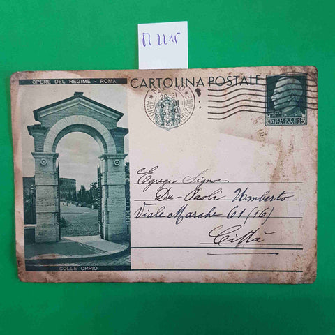 CARTOLINA POSTALE COLLE OPPIO - OPERE DEL REGIME ROMA 1933