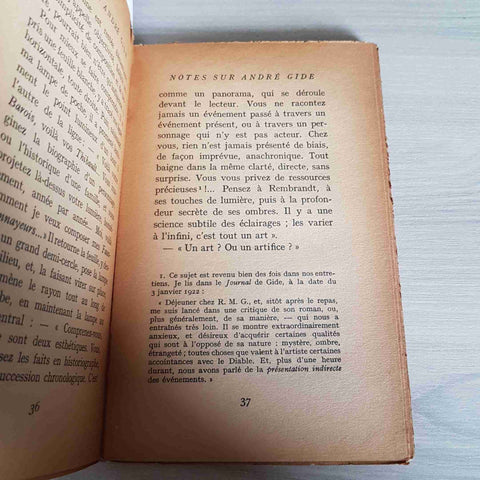 NOTES SUR ANDRE' GIDE 1913 1951 - ROGER MARTIN DU GARD - GALLIMARD - 1951