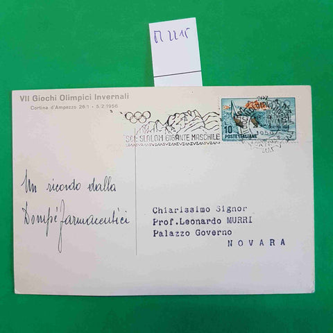 CARTOLINA DOMPE' AI VII GIOCHI OLIMPICI INVERNALI DI CORTINA 1956