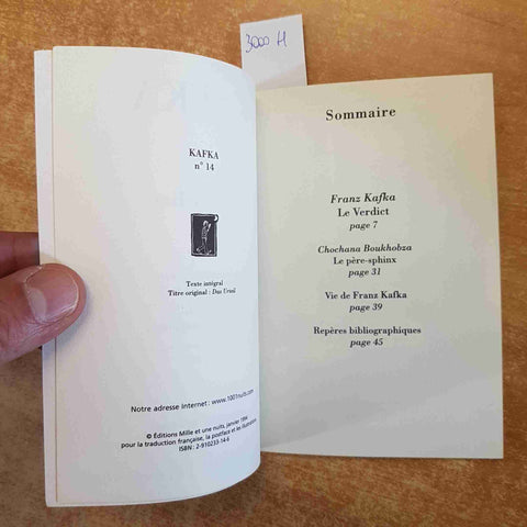 KAFKA LE VERDICT 1994 editions mille et une nuits TRADUIT PAR JACQUES OUTIN