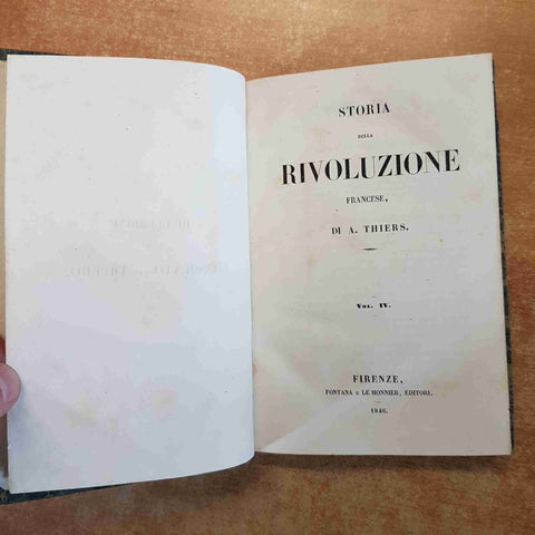 STORIA DELLA RIVOLUZIONE FRANCESE CONSOLATO E IMPERO 5 voll. THIERS 1845 FONTANA