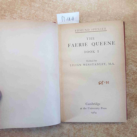 EDMUND SPENSER - THE FAERIE QUEENE book 1 CAMBRIDGE UNIVERSITY PRESS 1964