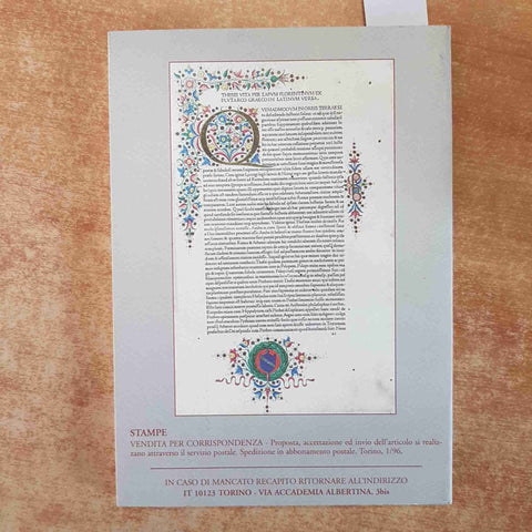LIBRERIA ANTIQUARIA PREGLIASCO CATALOGO 71 manoscritti incunaboli aldine 1996