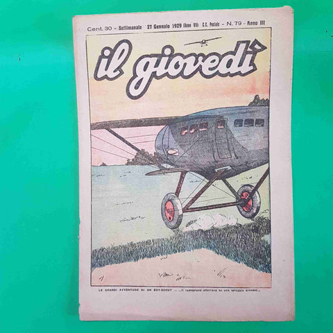 IL GIOVEDI' settimanale n 79 DEL 27 GENNAIO 1929 avventure di un boy scout