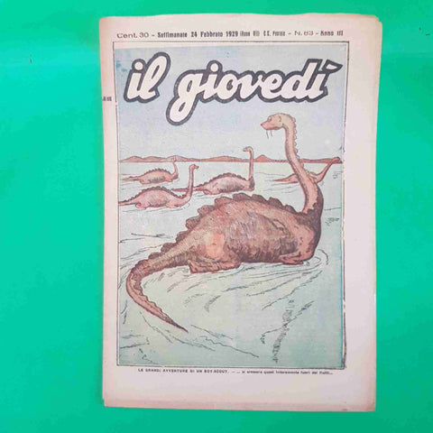 IL GIOVEDI' settimanale n 83 DEL 24 FEBBRAIO 1929 avventure di un boy scout