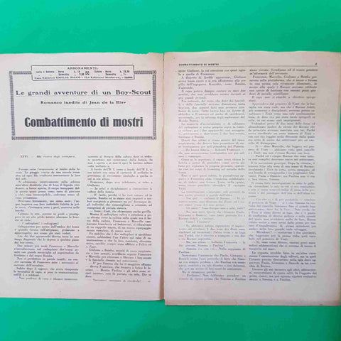 IL GIOVEDI' settimanale n 83 DEL 24 FEBBRAIO 1929 avventure di un boy scout