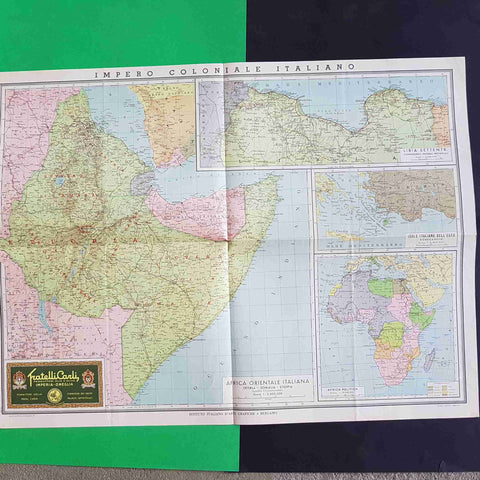 CARTA IMPERO COLONIALE ITALIANO omaggio della ditta FRATELLI CARLI anni '30