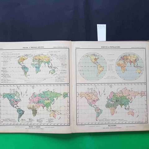 ATLANTE GEOGRAFICO METODICO dr. PASANISI 1900 EDITRICE DANTE ALIGHIERI