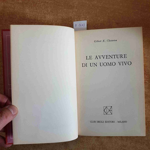 CHESTERTON - LE AVVENTURE DI UN UOMO VIVO - giallo poliziesco CDE 1974