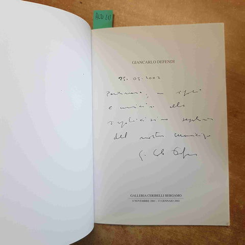 GIANCARLO DEFENDI autografato! SCULTURE 2001 LUBRINA EDITORE