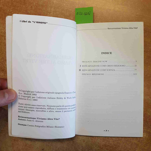 REINCARNAZIONE: VIVIAMO ALTRE VITE? - I LIBRI DELL'IGNOTO 27 HOBBY WORK 1993