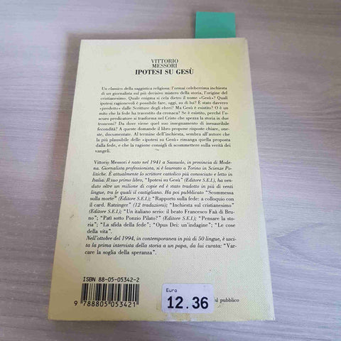 IPOTESI SU GESU' - VITTORIO MESSORI - SEI - 1998