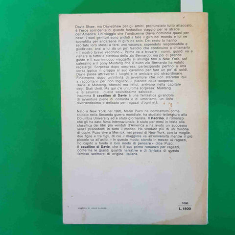 MARIO PUZO IL CAVALLINO DI DAVIE romanzo per ragazzi dall'autore del PADRINO