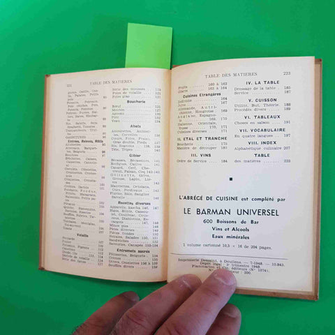 DAGOURET - ABREGE DE CUISINE 1948 FLAMMARION 10° edition