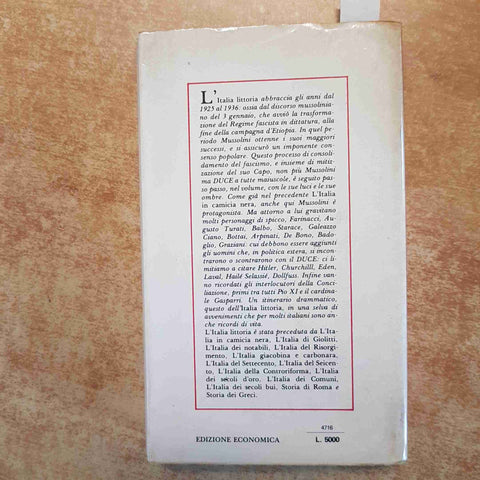 MONTANELLI CERVI - L'ITALIA LITTORIA 1980 RIZZOLI