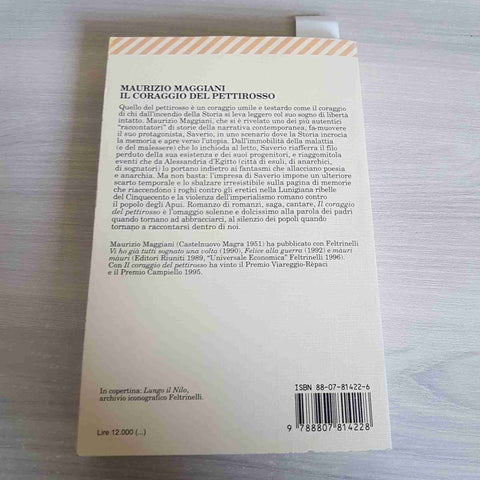 IL CORAGGIO DEL PETTIROSSO lunigiana MAURIZIO MAGGIANI 1997 FELTRINELLI