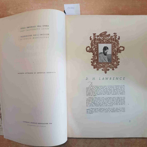 L'AMANTE DI LADY CHATTERLEY DAVID LAWRENCE MONDADORI 1946