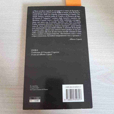 FEDRA - JEAN RACINE, UNGARETTI - MONDADORI - 1999