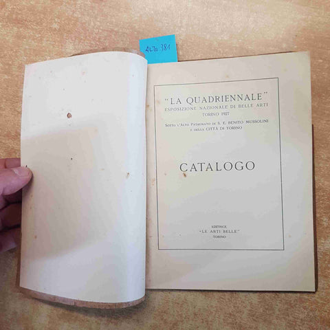 LA QUADRIENNALE ESPOSIZIONE NAZIONALE DI BELLE ARTI TORINO 1927 CATALOGO