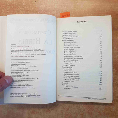 LE GRANDI RELIGIONI DEL MONDO CRISTIANESIMO LA BIBBIA NUOVO TESTAMENTO MONDADORI