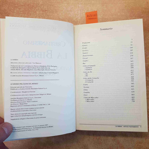 LE GRANDI RELIGIONI DEL MONDO CRISTIANESIMO ANTICO TESTAMENTO 2 volumi MONDADORI