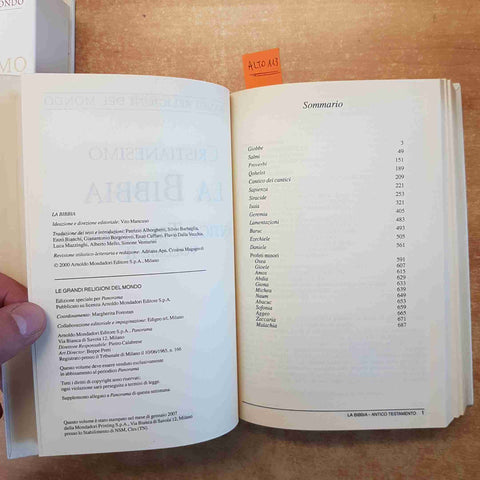 LE GRANDI RELIGIONI DEL MONDO CRISTIANESIMO ANTICO TESTAMENTO 2 volumi MONDADORI