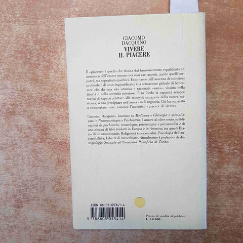 VIVERE IL PIACERE - GIACOMO DACQUINO 1993 SEI