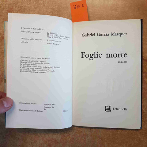 GABRIEL GARCIA MARQUEZ - FOGLIE MORTE 1977 FELTRINELLI prima edizione
