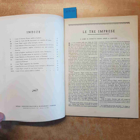LE TRE IMPRESE di A. CONAN DOYLE i romanzi di cappa e spada MONDADORI 1934