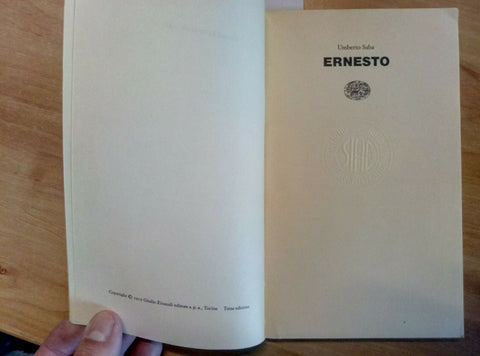 UMBERTO SABA - ERNESTO - 1976 - EINAUDI LETTERATURA N 46 (1923)