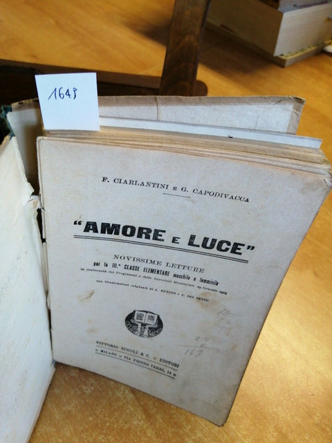 AMORE E LUCE - NOVISSIME LETTURE PER LA III ELEMENTARE - 1918 - NUGELI - (