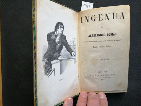 ALESSANDRO DUMAS Ingenua 1856 fratelli Ferrario 2 tomi in 1 RARO!(1478b