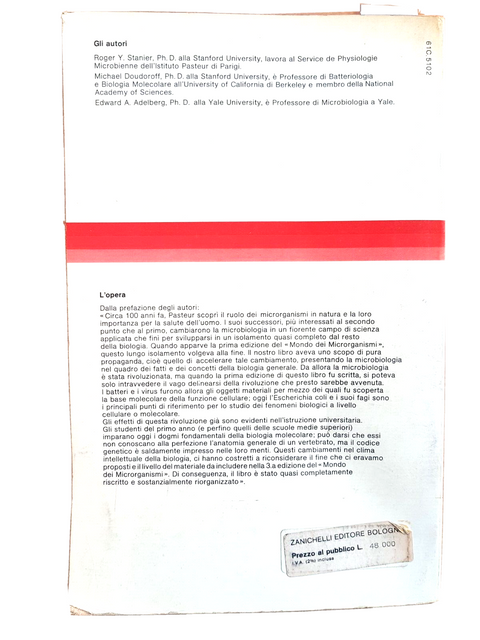 IL MONDO DEI MICRORGANISMI - STANIER, DOUDOROFF, ADELBERG - 1981 ZANICHELLI