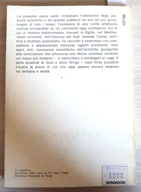 I SEGRETI DELL'ATLANTIDE continente scomparso ANDREW TOMAS 1978 MONDADORI