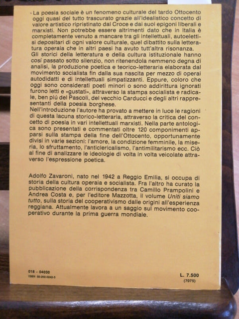 ADOLFO ZAVARONI - DIO BORGHESE LA POESIA SOCIALE IN ITALIA 1978 MAZZOTTA (2