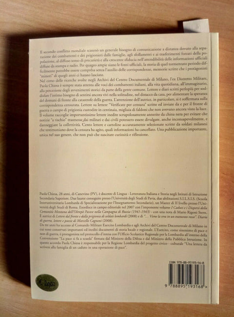 VERIFICATO PER CENSURA - MILITARE NELLA CORRISPONDENZA 1941-45 CHIESA (1427