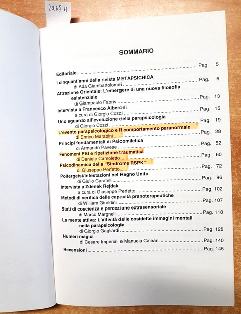 METAPSICHICA rivista italiana di parapsicologia 1996 paranormale pranoter(2