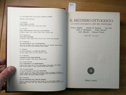 Muscetta LA LETTERATURA ITALIANA il secondo ottocento parte 2 Laterza 1975