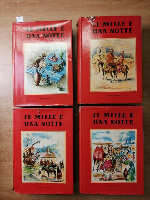 LE MILLE E UNA NOTTE 4 VOLUMI ILLUSTRATI con sovraccoperte BIANCHI GIOVINI(