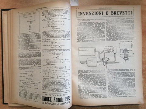 DOMANDE E RISPOSTE annata 1924 completa RIVISTA INVENZIONI SCIENZA MECCANICA4221