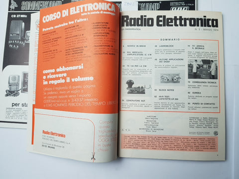 Lotto 3 RADIO ELETTRONICA  1974elettronica electronics STEREO RADIO TV