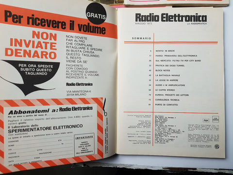 Lotto 10 RADIO ELETTRONICA  1973 elettronica electronics STEREO RADIO TV