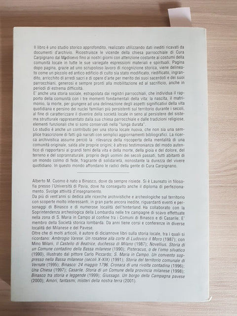 UN PAESE, LA SUA CHIESA CURA CARPIGNANO - CUOMO ALBERTO 2001 Pavia Pavese