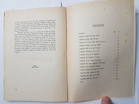 LEGGENDE DEL VERBANO 1931 Piggioli - FERRUCCIO AGNELLI Cusio Ossola Novara 3055D