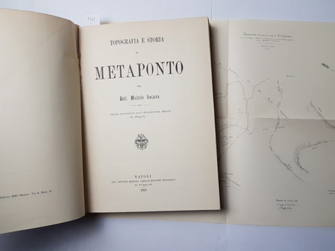 TOPOGRAFIA E STORIA DI METAPONTO 1891 Michele Lacava ANASTATICA 1973 con cartina