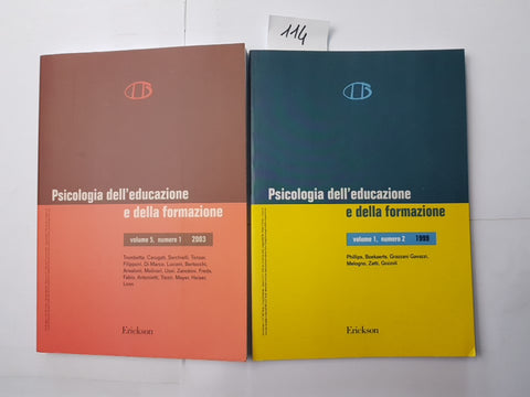 2 riviste PSICOLOGIA DELL'EDUCAZIONE E DELLA FORMAZIONE Erickson vari articoli