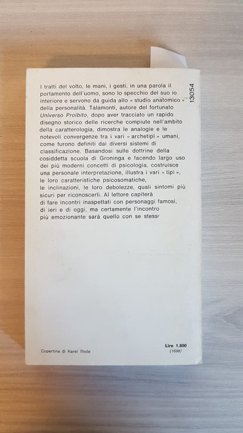 GUIDA AL CARATTERE - TALAMONTI - MONDADORI - 1976