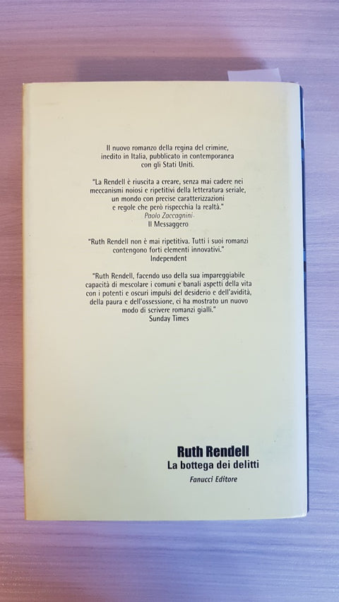 LA BOTTEGA DEI DELITTI - 1ed. - RUTH  RENDELL 2004 FANUCCI giallo crimine