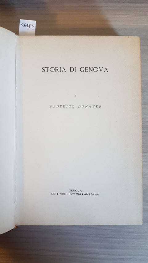 STORIA DI GENOVA - FEDERICO DONAVER - LANTERNA 1970 illustrato